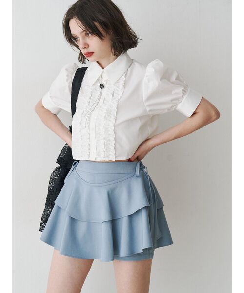 jouetie（ジュエティ）の「フリルレイヤード2WAYショートパンツ【セットアップ対応】（その他パンツ・レディース・グレー/ブルー/ブラック・MEDIUM）」の9枚目の写真