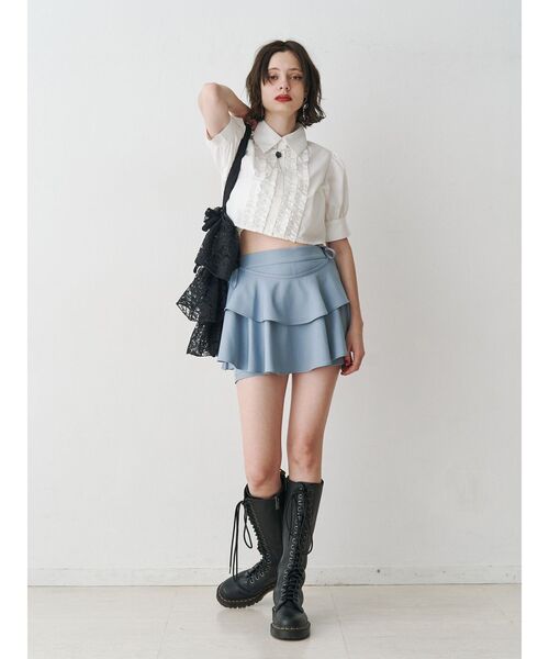 jouetie（ジュエティ）の「フリルレイヤード2WAYショートパンツ【セットアップ対応】（その他パンツ・レディース・グレー/ブルー/ブラック・MEDIUM）」の11枚目の写真