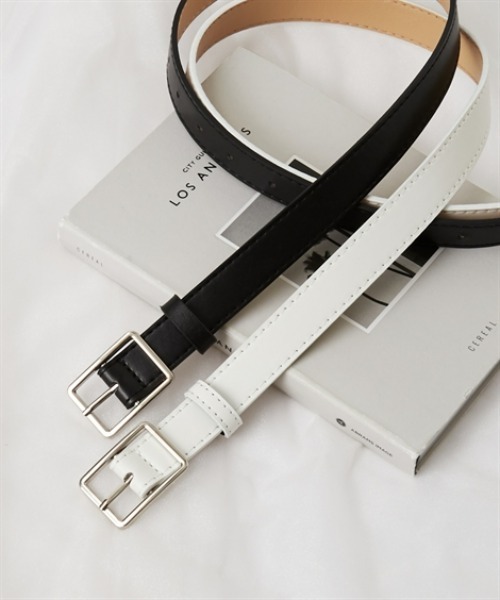 Petitjo(プッチージョ)の「小さいサイズ スクエアバックルベルト 低身長さん・小柄女性(ベルト・レディース・オフホワイト/ブラック・XS-S)」の11枚目の写真