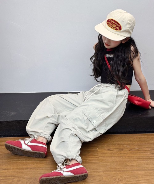 aimoha（アイモハ）の「【aimoha KIDS】ドロストカーゴパンツ（カーゴパンツ・キッズ・ベージュ/グリーン/ライトグレー/ブラック/ピンク・130/120/110/150/140）」の22枚目の写真