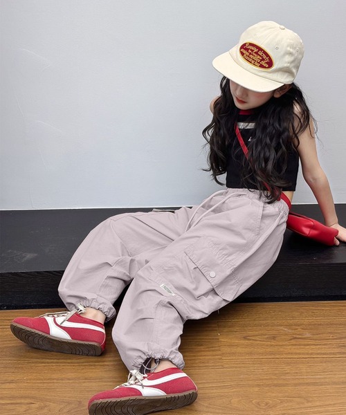 aimoha（アイモハ）の「【aimoha KIDS】ドロストカーゴパンツ（カーゴパンツ・キッズ・ベージュ/グリーン/ライトグレー/ブラック/ピンク・130/120/110/150/140）」の16枚目の写真