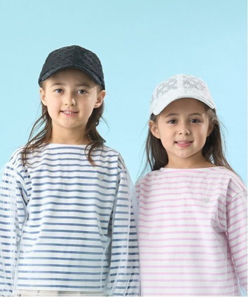 Lycee mine（リセマイン）の「シアー花柄キャップ（キャップ・キッズ・オフホワイト/ブラック・54cm）」の6枚目の写真