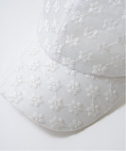 Lycee mine（リセマイン）の「シアー花柄キャップ（キャップ・キッズ・オフホワイト/ブラック・54cm）」の10枚目の写真