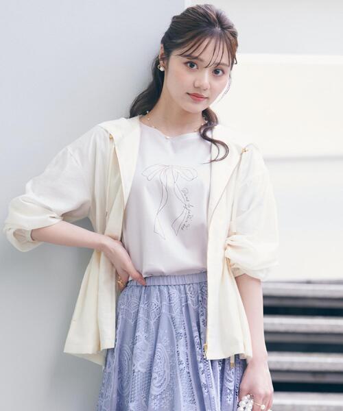 couture brooch（クチュールブローチ）の「【オシャレな透け感・ペプラム】愛されシアーマンパ（ブルゾン・レディース・ブラウン系その他/アイボリー/サンドベージュ・42/38/40/36）」の6枚目の写真