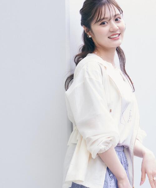 couture brooch（クチュールブローチ）の「【オシャレな透け感・ペプラム】愛されシアーマンパ（ブルゾン・レディース・ブラウン系その他/アイボリー/サンドベージュ・42/38/40/36）」の7枚目の写真