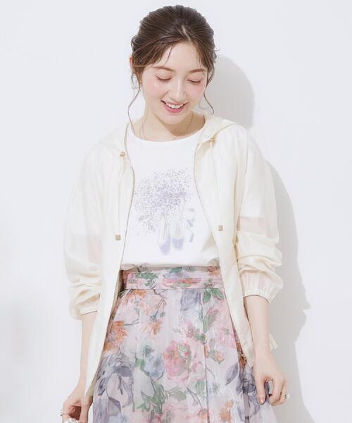 couture brooch（クチュールブローチ）の「【オシャレな透け感・ペプラム】愛されシアーマンパ（ブルゾン・レディース・ブラウン系その他/アイボリー/サンドベージュ・42/38/40/36）」の10枚目の写真