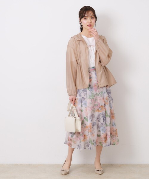 couture brooch（クチュールブローチ）の「【オシャレな透け感・ペプラム】愛されシアーマンパ（ブルゾン・レディース・ブラウン系その他/アイボリー/サンドベージュ・42/38/40/36）」の14枚目の写真