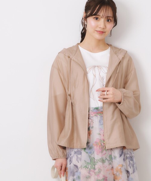 couture brooch（クチュールブローチ）の「【オシャレな透け感・ペプラム】愛されシアーマンパ（ブルゾン・レディース・ブラウン系その他/アイボリー/サンドベージュ・42/38/40/36）」の17枚目の写真