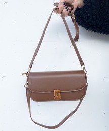 ISOOK | 2wayショルダーバッグ(comochi select)/ハンドバッグ 斜め掛け マグネットボタン フェイクレザー 合皮 黒 茶色 ブラック ブラウン(ハンドバッグ)