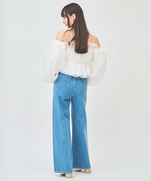 31 Sons de mode(トランテアン ソン ドゥ モード)の「【Leeコラボ】デニムワイドパンツ(デニムパンツ・レディース・サックスブルー/インディゴブルー・36/38)」の6枚目の写真