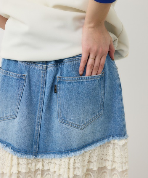セール】デニム×レーススカート（スカート）｜RODEO CROWNS WIDE BOWL