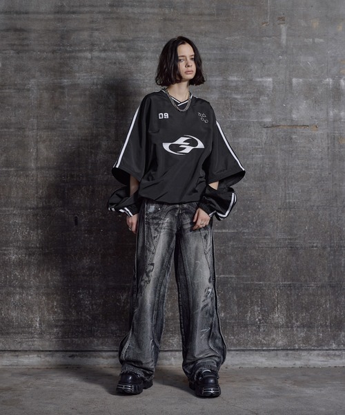 ERAR】ジップアーム3wayプルオーバーハイギミックゲームシャツ/ロングT