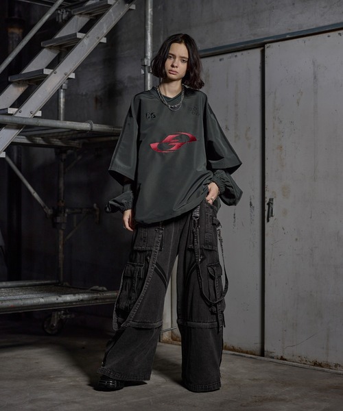 ERAR】ジップアーム3wayプルオーバーハイギミックゲームシャツ/ロングT