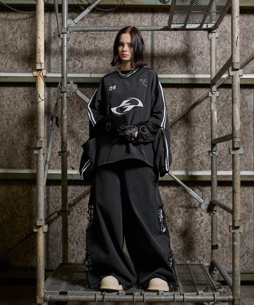 ERAR】ジップアーム3wayプルオーバーハイギミックゲームシャツ/ロングT