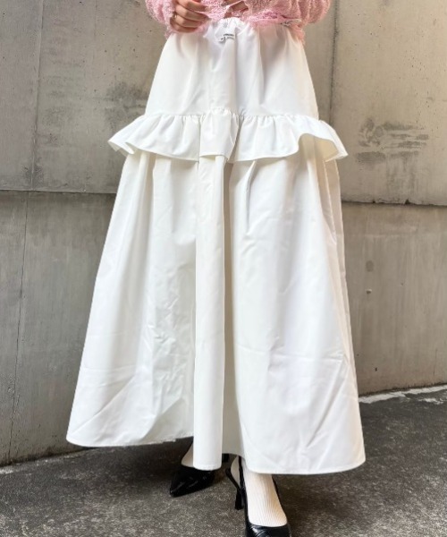 HONEY MI HONEY（ハニーミーハニー）の「rain tiered skirt（スカート・レディース・ホワイト/ブラック/ベージュ・FREE）」の18枚目の写真