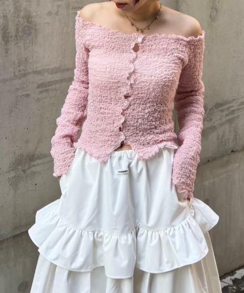 HONEY MI HONEY（ハニーミーハニー）の「rain tiered skirt（スカート・レディース・ホワイト/ブラック/ベージュ・FREE）」の19枚目の写真