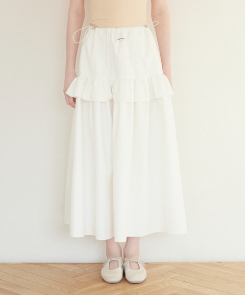 HONEY MI HONEY（ハニーミーハニー）の「rain tiered skirt（スカート・レディース・ホワイト/ブラック/ベージュ・FREE）」の21枚目の写真