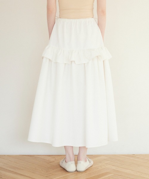 HONEY MI HONEY（ハニーミーハニー）の「rain tiered skirt（スカート・レディース・ホワイト/ブラック/ベージュ・FREE）」の4枚目の写真