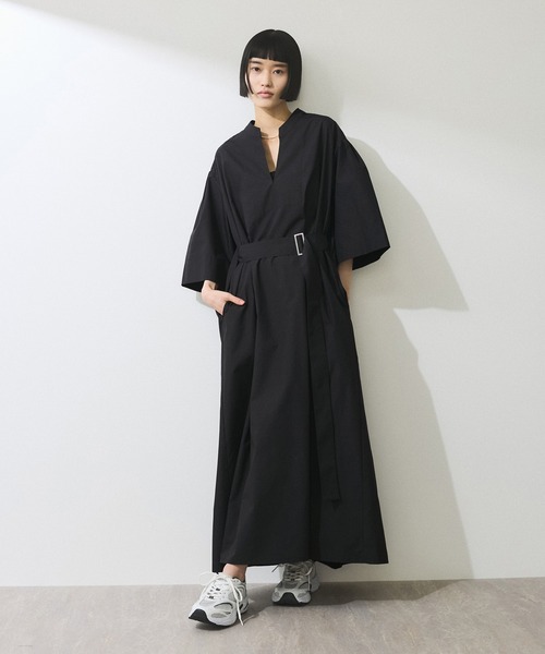ADAM ET ROPE'（アダムエロペ）の「【WEB限定】2WAYベルトAラインシャツワンピース（シャツワンピース・レディース・ブルー系その他4/ブラック/ベージュ系その他・FREE）」の4枚目の写真