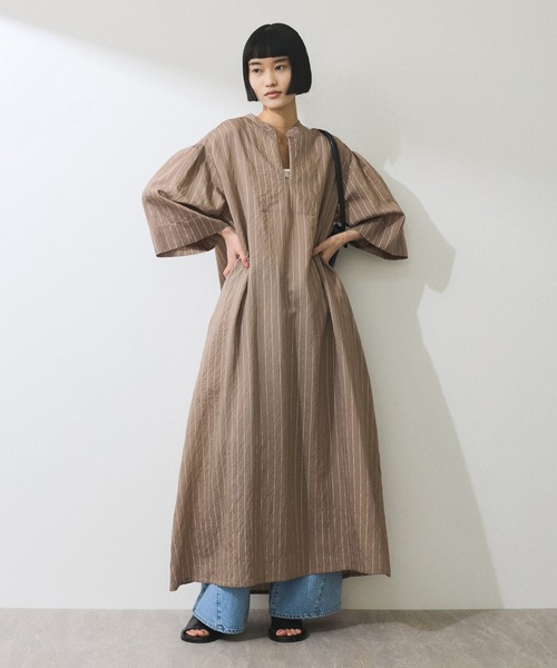アルアバイル　シャツワンピース　ロング　ベルト　Aライン　2way アルアバイル シャツワンピース ロング ベルト Aライン 2way