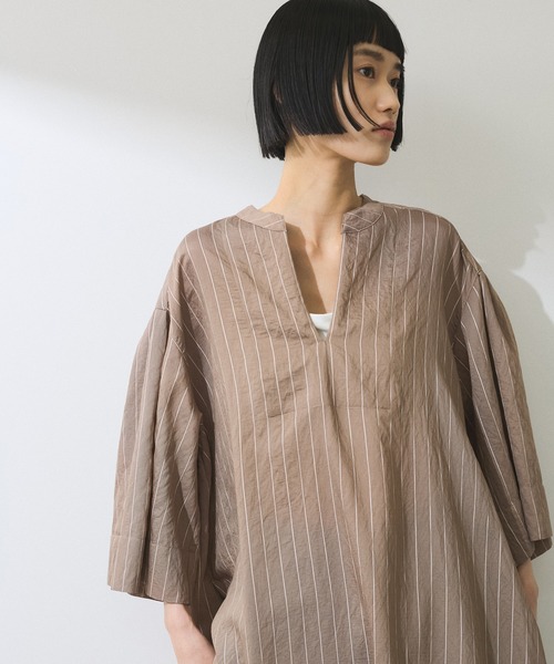 ADAM ET ROPE'（アダムエロペ）の「【WEB限定】2WAYベルトAラインシャツワンピース（シャツワンピース・レディース・ブルー系その他4/ブラック/ベージュ系その他・FREE）」の21枚目の写真