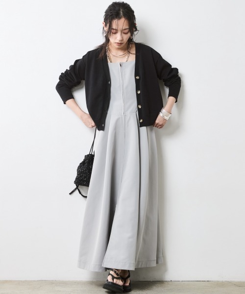 CHIC STYLE（シックスタイル）の「キャミソールマキシワンピース＜大きいサイズ有＞シックスタイル（ワンピース・レディース・ブラック/グレー・M/L/LL/3L/4L/5L）」の6枚目の写真