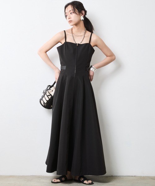 CHIC STYLE（シックスタイル）の「キャミソールマキシワンピース＜大きいサイズ有＞シックスタイル（ワンピース・レディース・ブラック/グレー・M/L/LL/3L/4L/5L）」の8枚目の写真