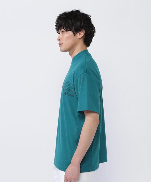 【美品】PEARLY GATES スパンフライス半袖変形モックネックカットソー PEARLY GATES｜スパンフライス半袖変形モックネックカットソー