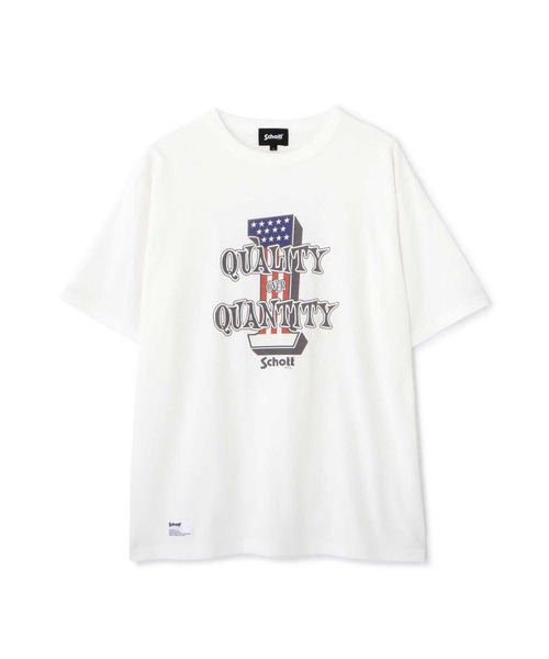 Schott(ショット)の「SCHOTT-T-SHIRT QUALITY OVER QUANTITY(Tシャツ/カットソー・メンズ・ホワイト/ブラック・L/XL)」の10枚目の写真