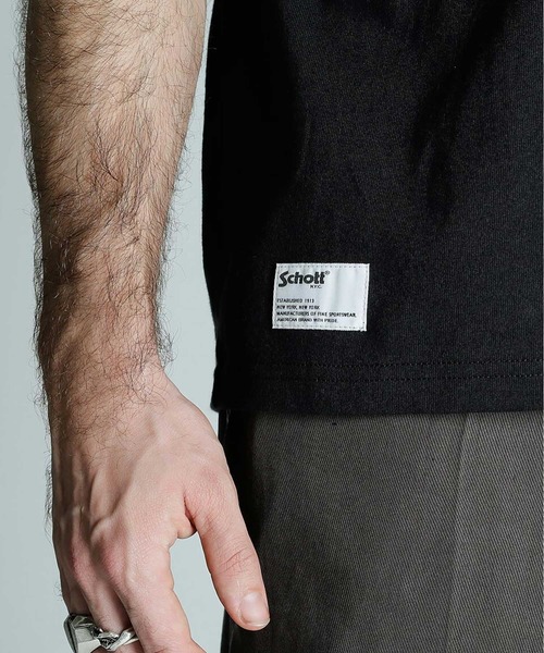 Schott(ショット)の「SCHOTT-T-SHIRT QUALITY OVER QUANTITY(Tシャツ/カットソー・メンズ・ホワイト/ブラック・L/XL)」の11枚目の写真