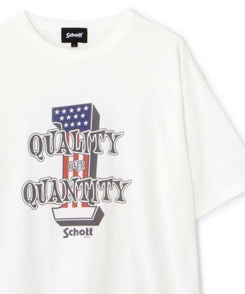 Schott(ショット)の「SCHOTT-T-SHIRT QUALITY OVER QUANTITY(Tシャツ/カットソー・メンズ・ホワイト/ブラック・L/XL)」の14枚目の写真