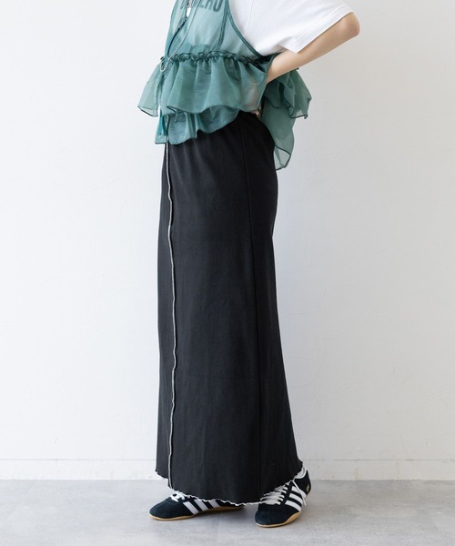 RAGEBLUE（レイジブルー）の「コットンリブメローIラインスカート（スカート・レディース・ホワイト/ブラック・FREE）」の21枚目の写真