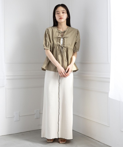 RAGEBLUE（レイジブルー）の「コットンリブメローIラインスカート（スカート・レディース・ホワイト/ブラック・FREE）」の22枚目の写真