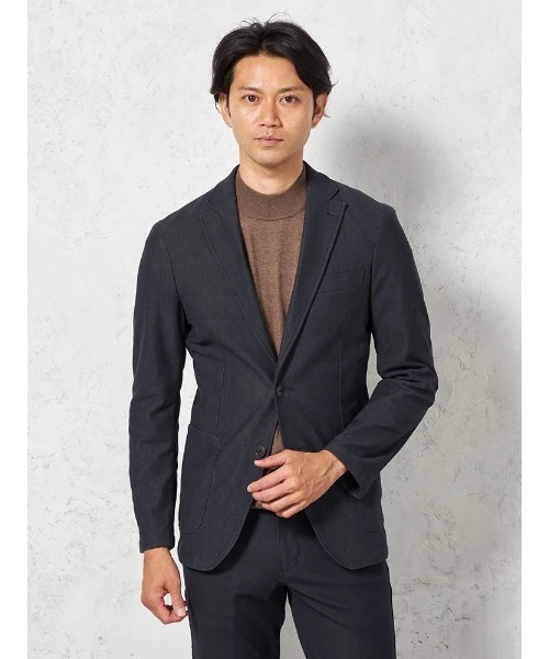 HARUYAMA（ハルヤマ）の「【EDWINデニスラ】ヴィンテージブルージャケット【セットアップ商品有】ストレッチ 無地 通年（テーラードジャケット・メンズ・ブルー/グレー・M/LL/L/S）」の4枚目の写真