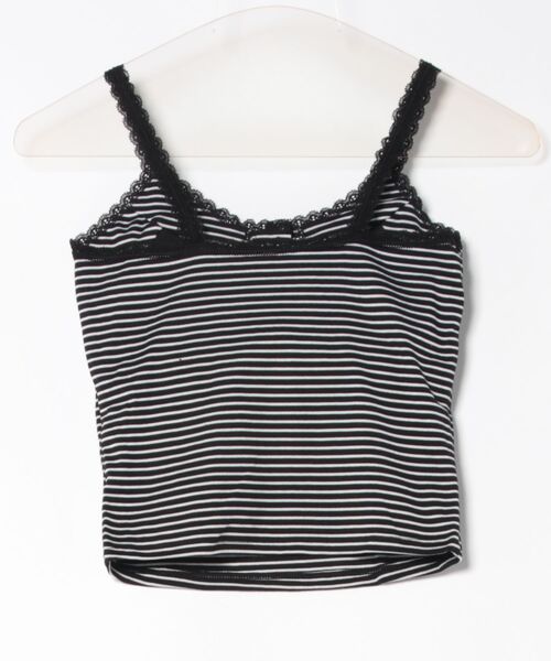 aimoha（アイモハ）の「ストライプ＆レーストリムのキャミソール (SS)（キャミソール・レディース・グレー/その他1/その他/ブラック/ホワイト・FREE）」の6枚目の写真