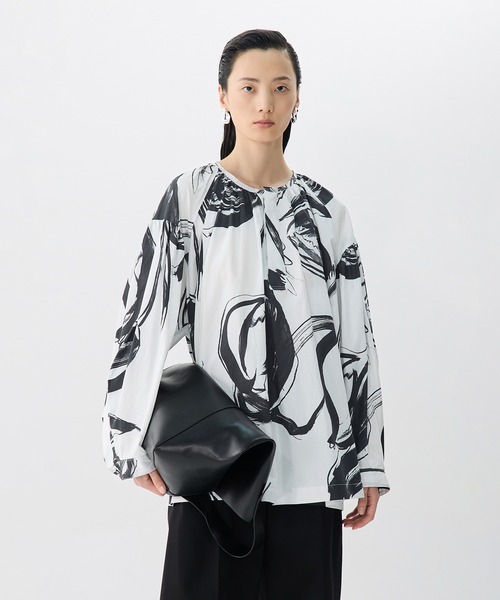 JNBY / ジェーエヌビーワイ Brushstroke Floral Smock Shirt / フローラルスモックシャツ セール】Brushstroke Floral Smock Shirt / フローラルスモック