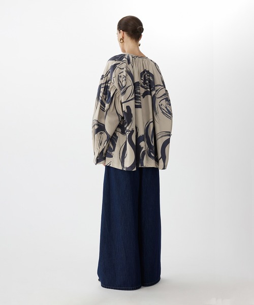 JNBY / ジェーエヌビーワイ Brushstroke Floral Smock Shirt / フローラルスモックシャツ セール】Brushstroke Floral Smock Shirt / フローラルスモック