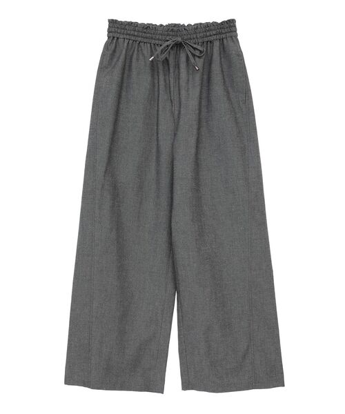 Green　Parks（グリーンパークス）の「綿麻混イージーワイドパンツ（その他パンツ・レディース・ブラック/杢グレー/チェック/ライトベージュ・FREE）」の6枚目の写真