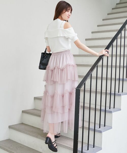 MAJESTIC LEGON（マジェスティックレゴン）の「パールチェーン半袖肩開きニット（ニット/セーター・レディース・ミント/ブラック/アイボリー・MEDIUM）」の14枚目の写真