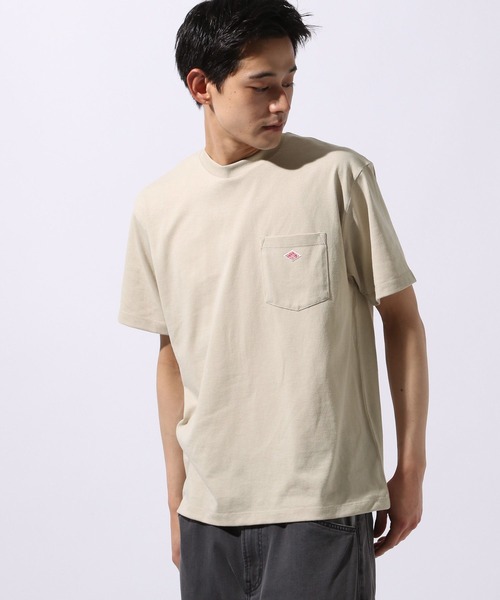 DANTON(ダントン)の「【DANTON(ダントン)】ショートスリーブポケットTシャツ(Tシャツ/カットソー・メンズ・オフホワイト/チャコール/ベージュ・LARGE)」の3枚目の写真