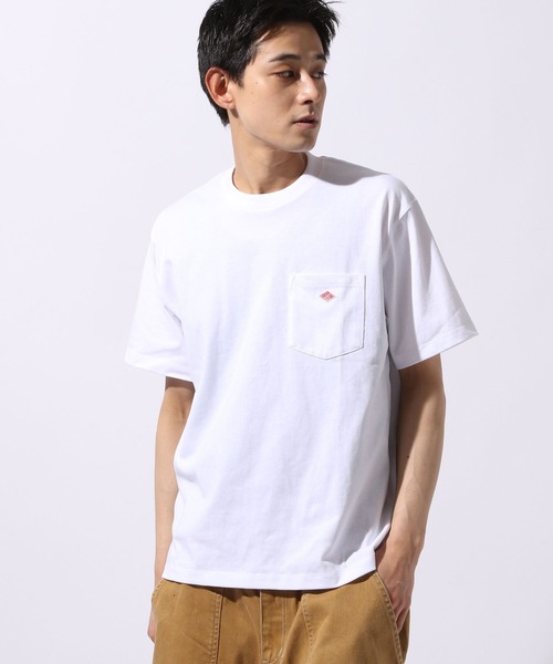 DANTON(ダントン)の「【DANTON(ダントン)】ショートスリーブポケットTシャツ(Tシャツ/カットソー・メンズ・オフホワイト/チャコール/ベージュ・LARGE)」の2枚目の写真