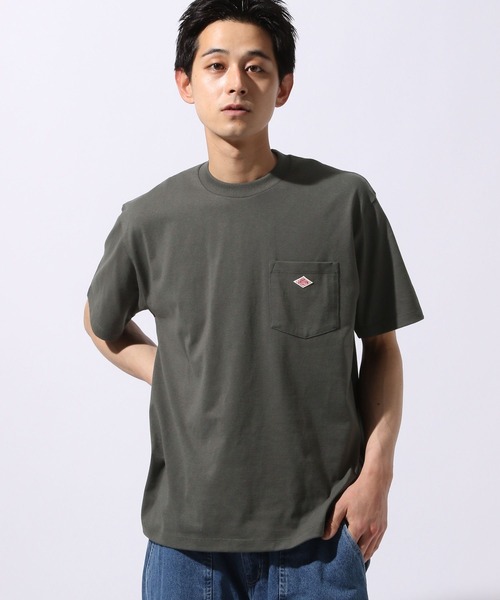 DANTON(ダントン)の「【DANTON(ダントン)】ショートスリーブポケットTシャツ(Tシャツ/カットソー・メンズ・オフホワイト/チャコール/ベージュ・LARGE)」の1枚目の写真