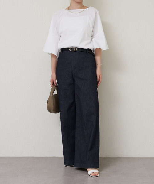 LIVETART（リヴェタート）の「ストレッチデニムワイドパンツ（その他パンツ・レディース・インディゴブルー・FREE）」の2枚目の写真