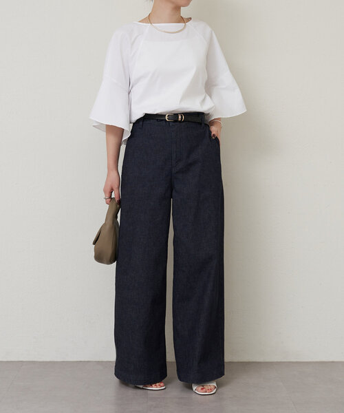 LIVETART（リヴェタート）の「ストレッチデニムワイドパンツ（その他パンツ・レディース・インディゴブルー・FREE）」の4枚目の写真