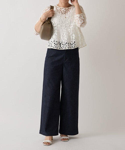 LIVETART（リヴェタート）の「ストレッチデニムワイドパンツ（その他パンツ・レディース・インディゴブルー・FREE）」の18枚目の写真