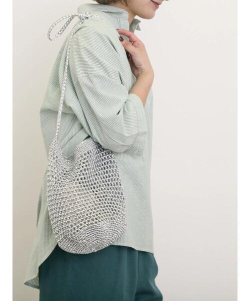 Samansa Mos2（サマンサ モスモス）の「メタリックショルダーバッグ（ハンドバッグ・レディース・グリーン/シルバー/ブラック・F）」の3枚目の写真