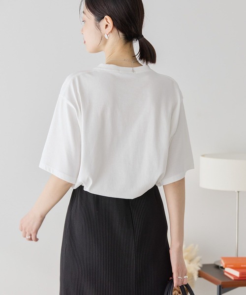 AMERICAN HOLIC（アメリカンホリック）の「ボックスロゴ箔プリントTシャツ（Tシャツ/カットソー・レディース・オフホワイト/チャコールグレー/ピンク・M/L）」の5枚目の写真