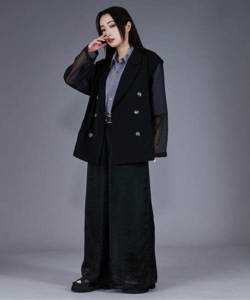 Ellno Loset(エルノロゼット)の「2wayシアードッキングジレジャケット /SET UP対応(テーラードジャケット・メンズ・ブラック/グレー・SMALL/LARGE/MEDIUM/X-SMALL)」の10枚目の写真