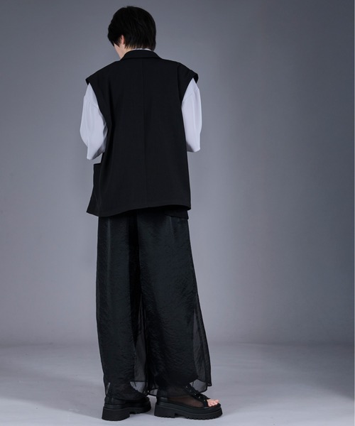 Ellno Loset(エルノロゼット)の「2wayシアードッキングジレジャケット /SET UP対応(テーラードジャケット・メンズ・ブラック/グレー・SMALL/LARGE/MEDIUM/X-SMALL)」の19枚目の写真