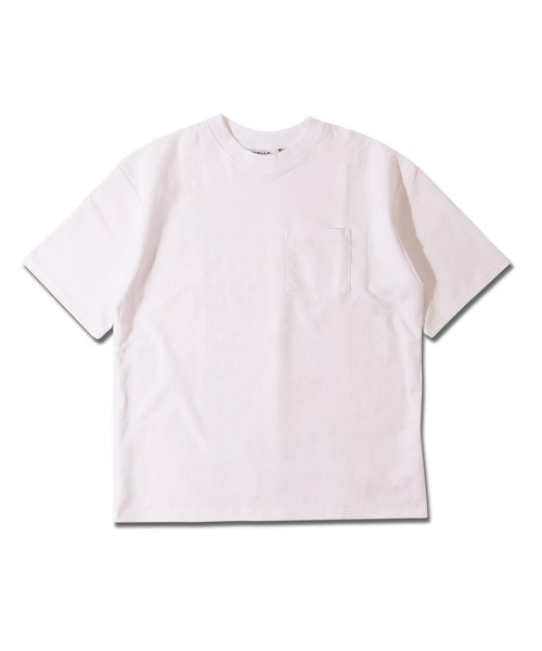 WALLA WALLA SPORT（ワラワラスポーツ）の「U.S. MADE HERRINGBONE POCKET TEE/ユーエス メイド ヘリンボーン ポケット ティー（Tシャツ/カットソー・メンズ・ネイビー/ブラック/オリーブ/ホワイト・LARGE/X-LARGE/MEDIUM）」の2枚目の写真